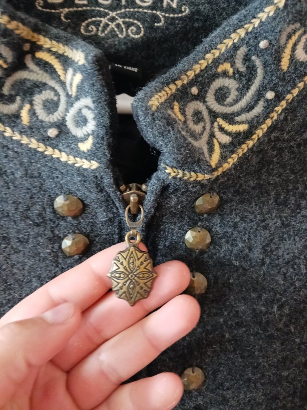 100% Wool Military Inspired Coat Jacket - Picture 2 of 7